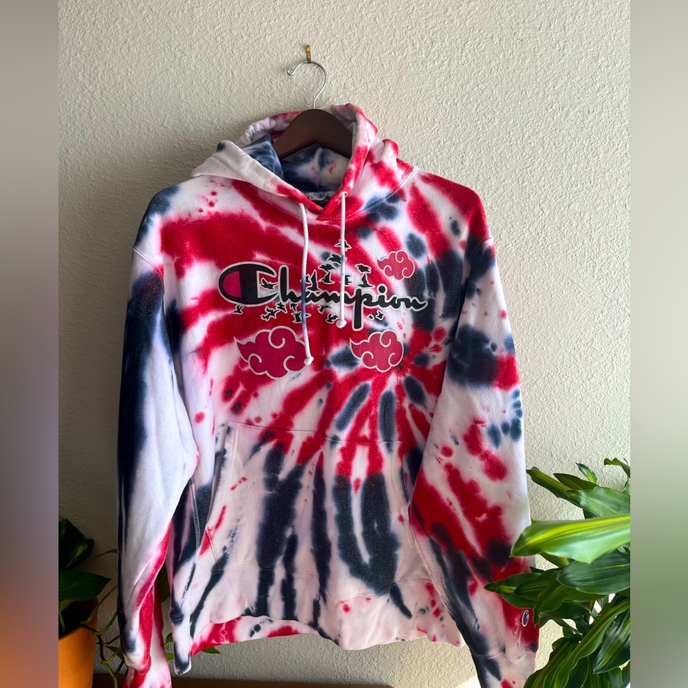 CHAMPIONS X NARUTO TIE DYE HOODIE (ITACHI) - NEW